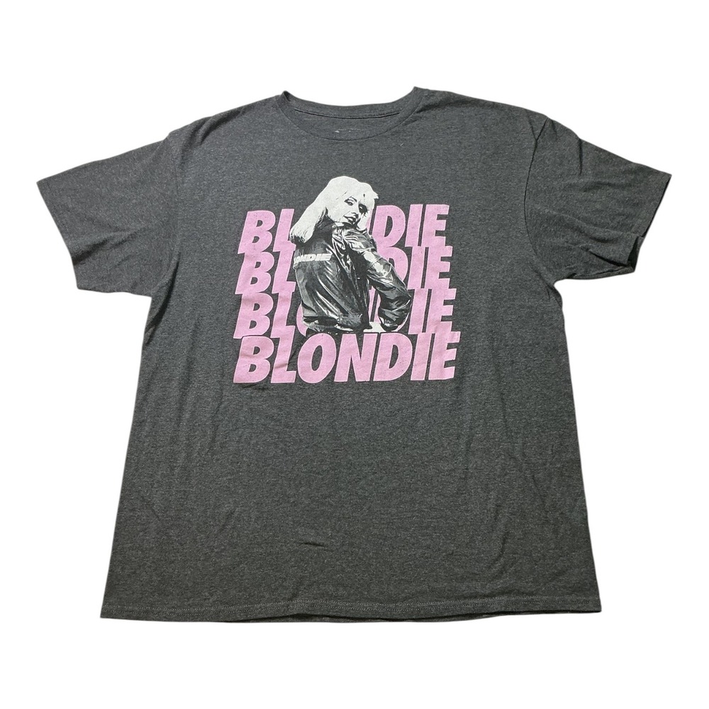 Blondie Debbie Harry Graphic T-Shirt Gray Pink Rock Band Tee Mens Large